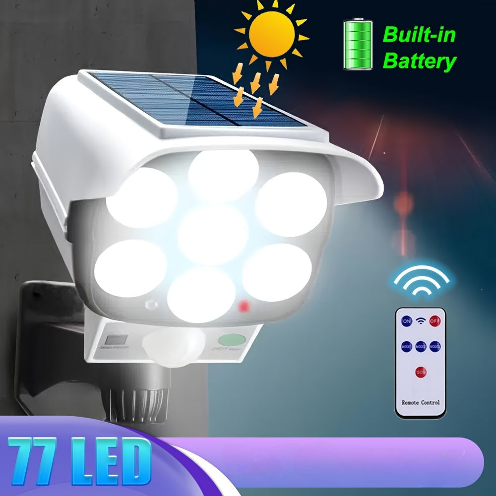 Solar-Powered LED Spotlight with Motion Sensor
