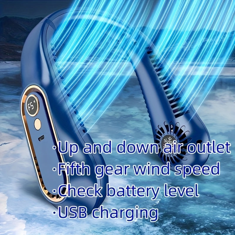 Portable Bladeless Neck Fan with USB Rechargeable Battery