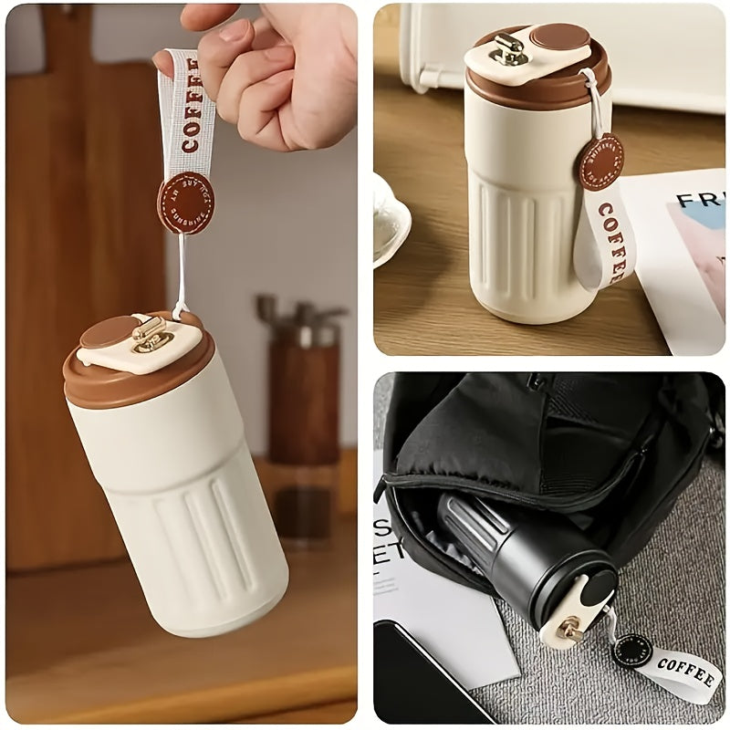 Stainless Steel Insulated Coffee Cup with Digital Display And Button Battery Operated Matte Finish for Ages 14+