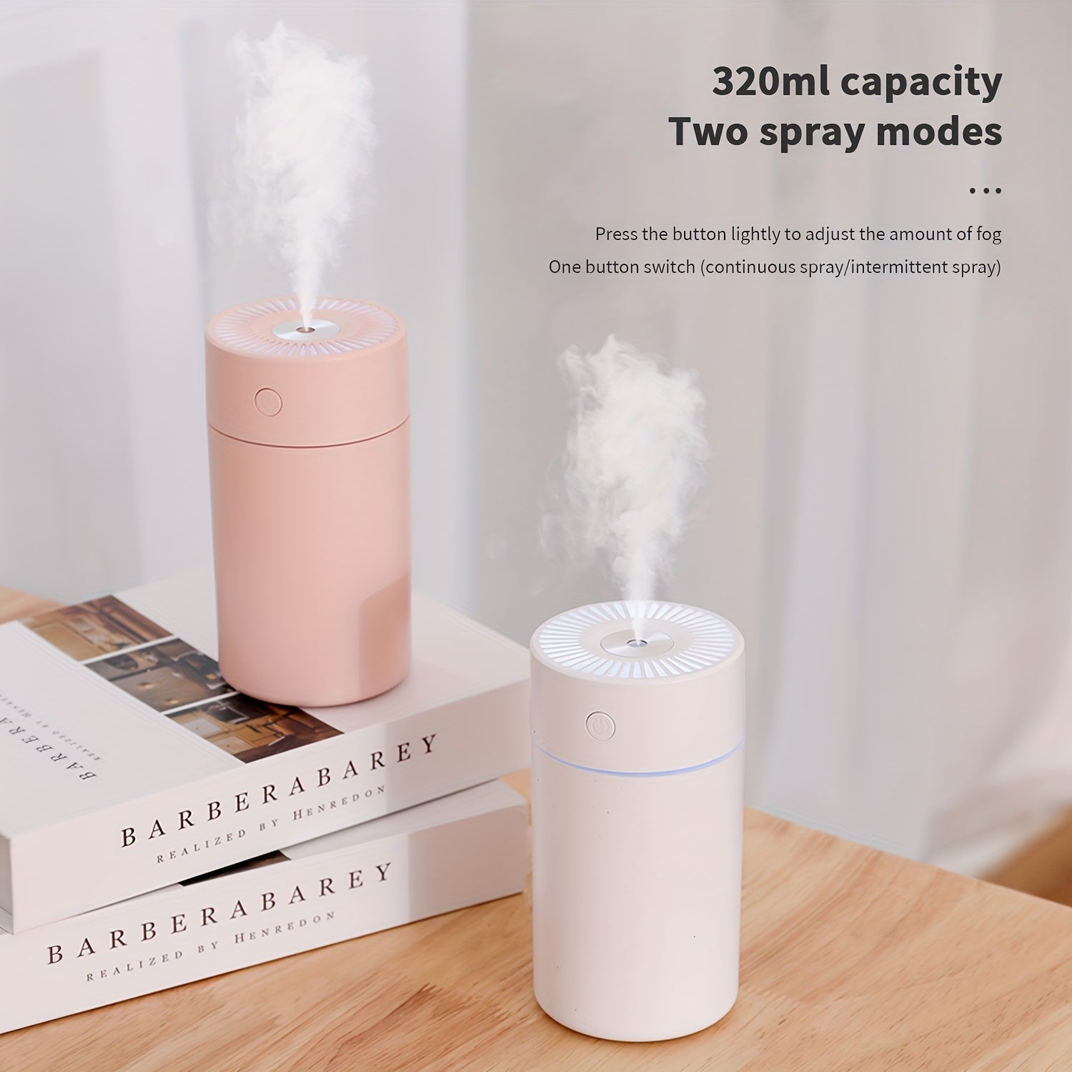 Portable Mini Humidifier USB-C Poweredfor Various Room Types