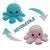 Double sided flip octopus plush toy showing happy and angry expressions, soft crystal super soft fabric stuffed with PP cotton, cute animated squid design for kids and home decoration