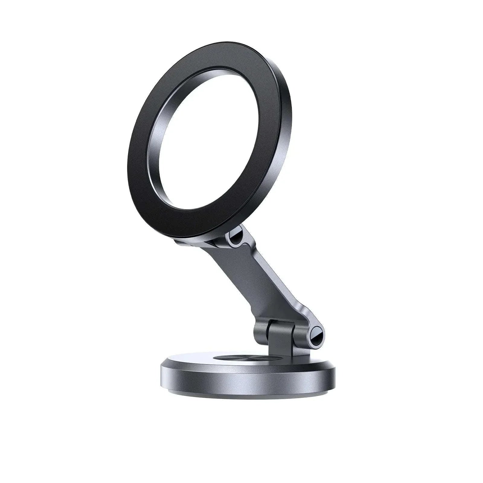 MagSafe car mount phone holder with magnetic attachment and 360° rotation for iPhones.