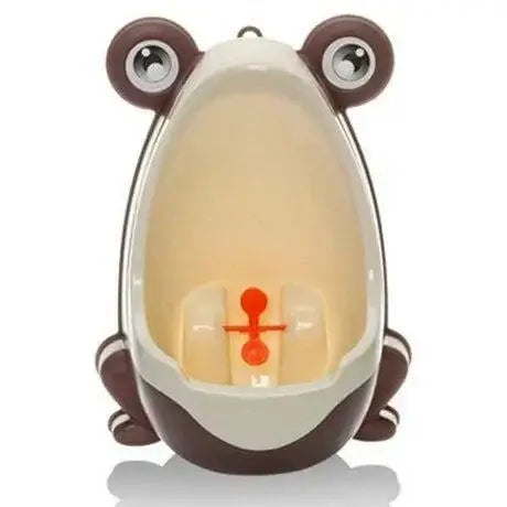 Kids wall-mounted frog potty training urinal with rotating water wheel for toddlers