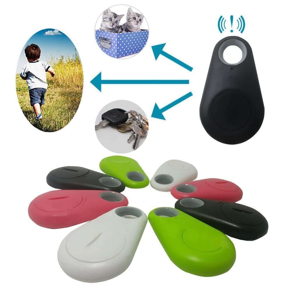 Anti-lost Smart Wireless Bluetooth Tracker with keychain design for GPS tracking of pets, kids, and valuables.