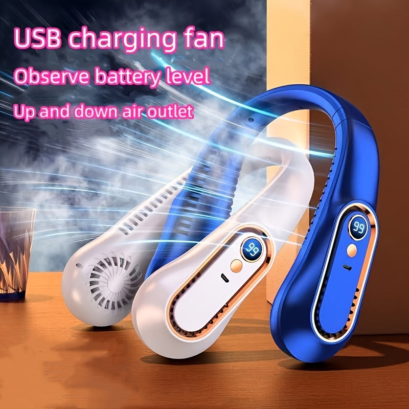 Portable Bladeless Neck Fan with USB Rechargeable Battery