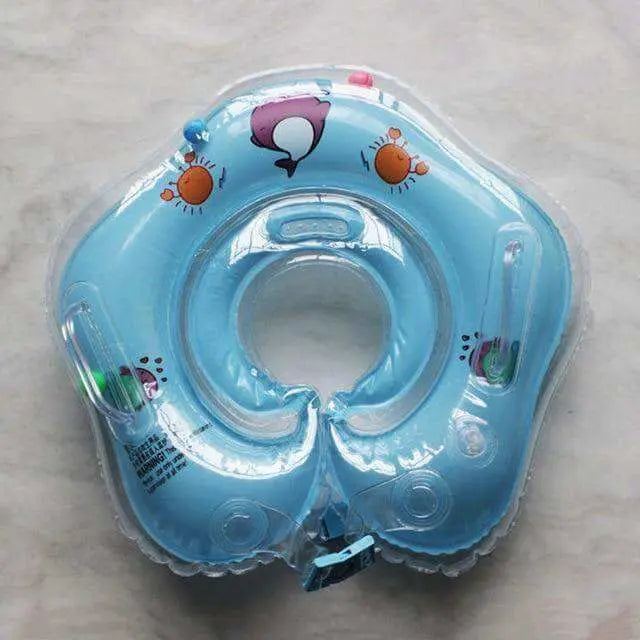 Baby Neck Float Ring with colorful prints and secure double airbag design.