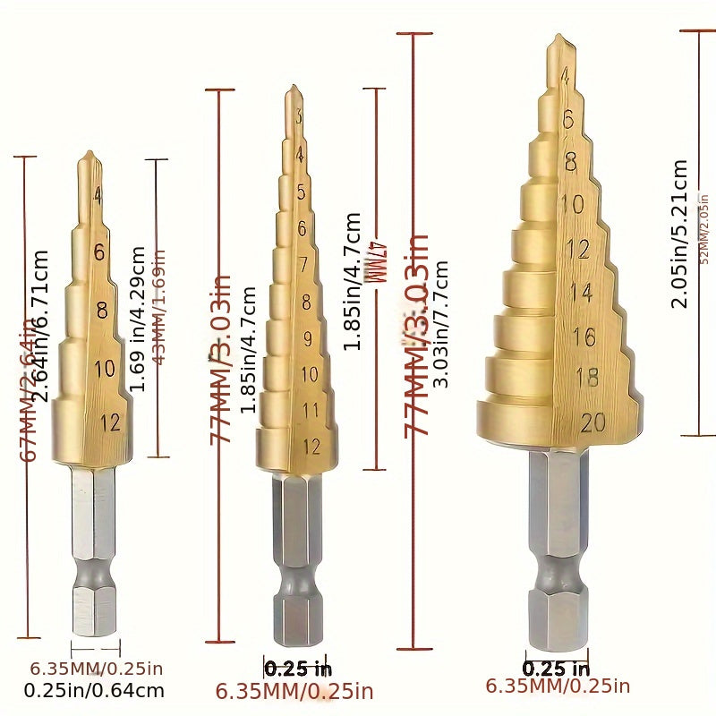 3 piece titanium coated drill
