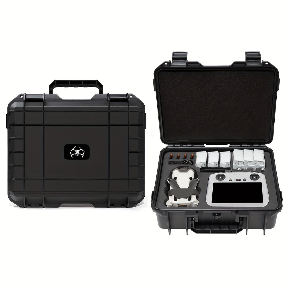for DJI Mini 4 Pro Case - Explosion-Proof, Waterproof Hard Shell with Large Capacity for Universal Accessories, Black Portable Storage Box with Multiple Compartments and Shockproof Design, DJI Mini Case