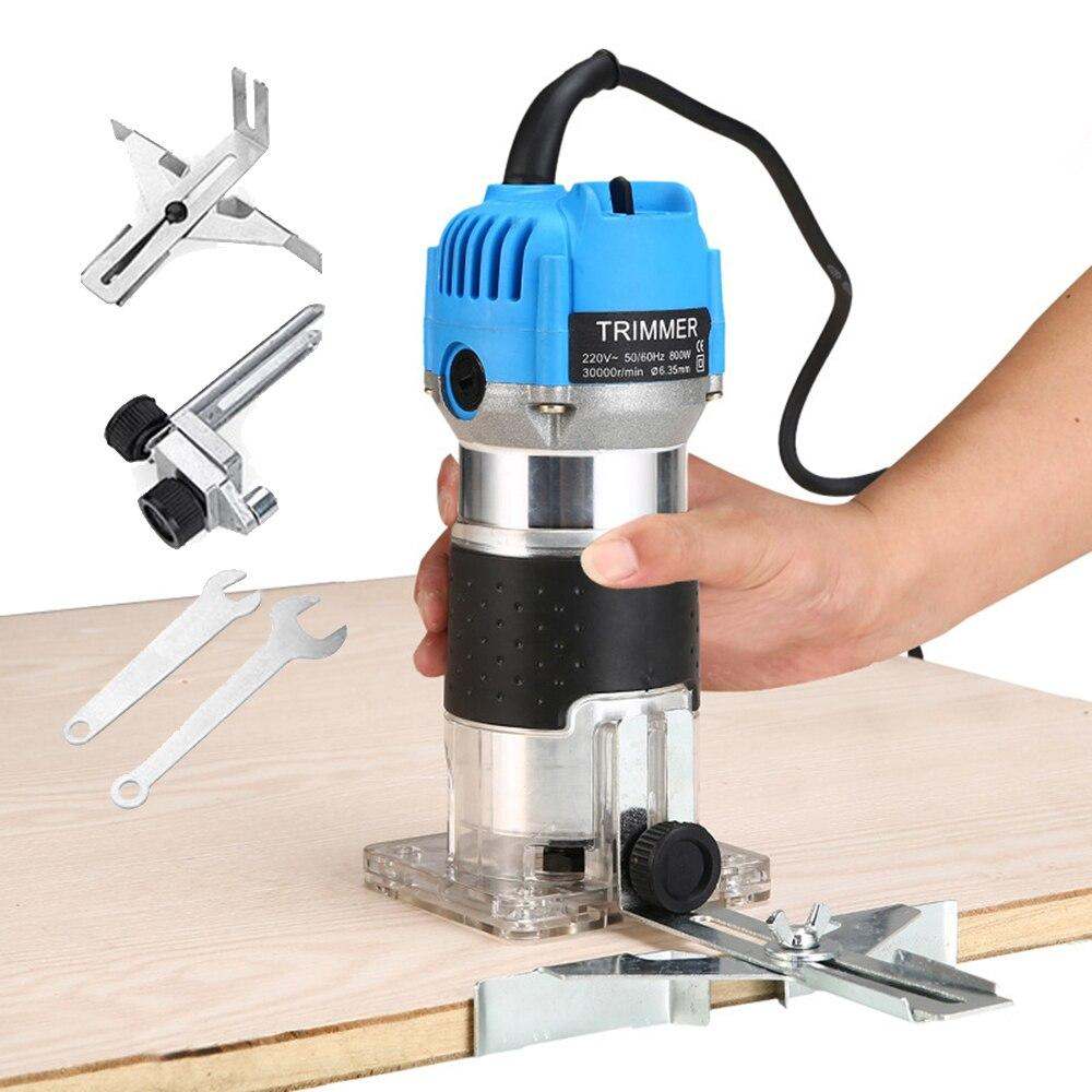 Electric laminate edge wood trimmer with all-copper motor and accessories.