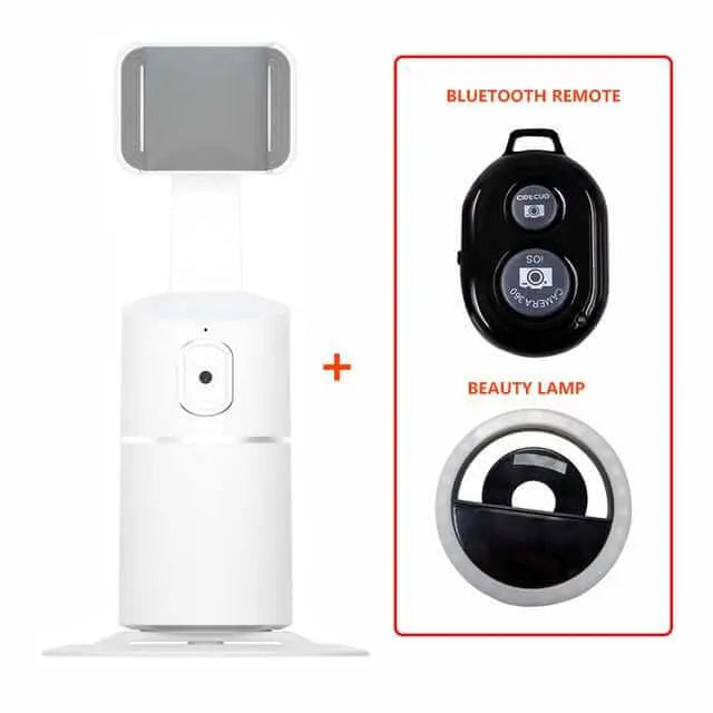 Face Tracking Rotation Phone Gimbal with Bluetooth Remote and Beauty Lamp.