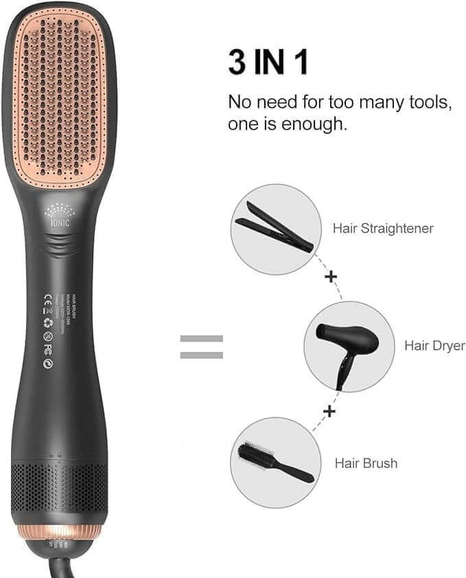 Hair Dryer Brush 2-in-1 ionic blowout and straightening