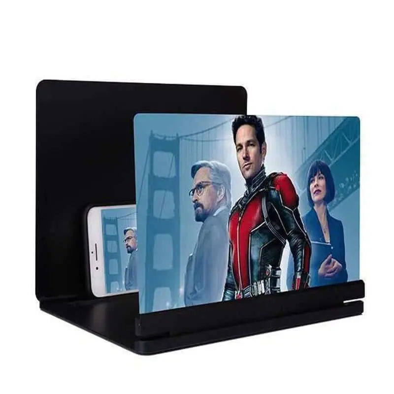 Mobile screen amplifier with 3D display effect, magnifies phone screen 3X for enhanced viewing.