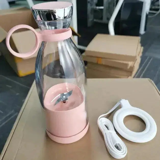 Portable Fresh Fruit Blender with USB charging cable and waterproof design for on-the-go blending.