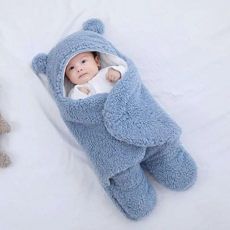 Ultra-soft starfish baby sleeping bag keeping a baby cozy and warm.