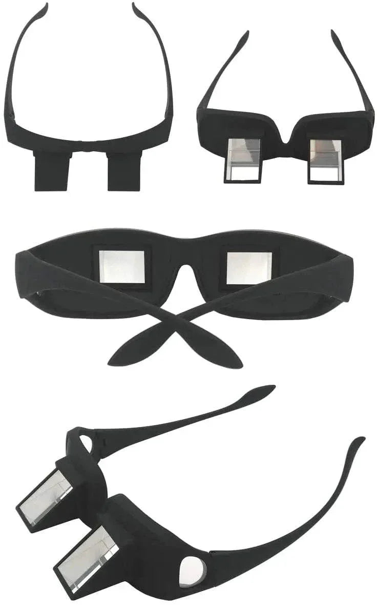 Lazy Prism Glasses with black reinforced polyamide frame and achromatic mineral lenses for comfortable relaxation and productivity.